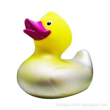 Metallic Look Rubber Duck with CE, RoHS Marks, Ideal for Holiday Gifts